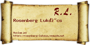 Rosenberg Lukács névjegykártya